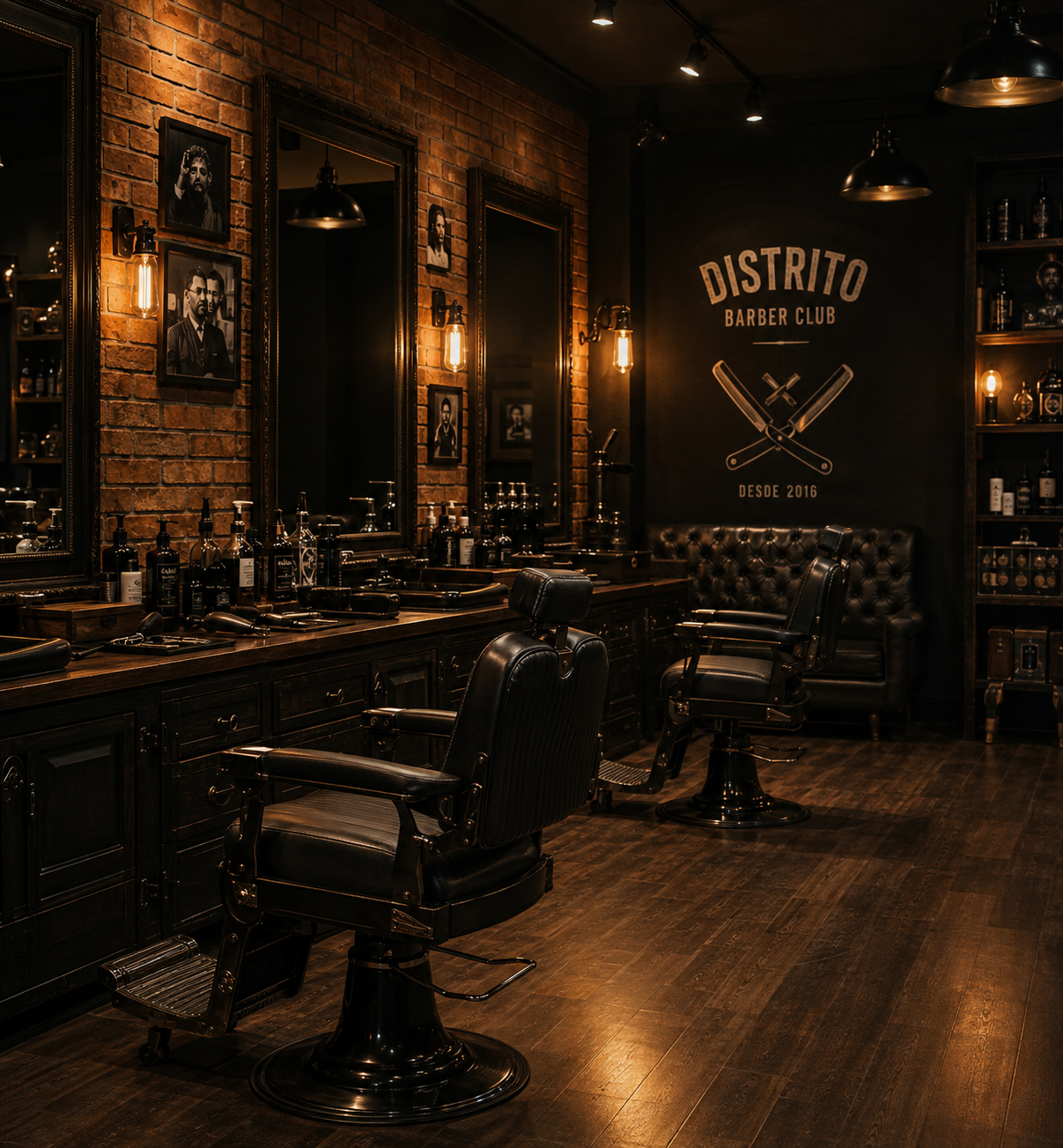 Ambiente da barbearia Distrito